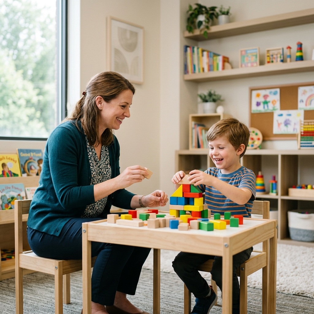 Therapist with child